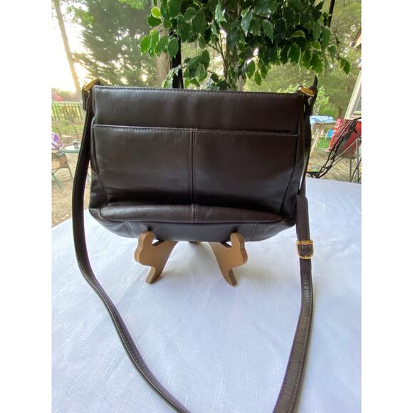 Etienne Aigner Dark Brown Leather Purse Crossbody Bag 10" X 7" VGUC - Picture 5 of 15